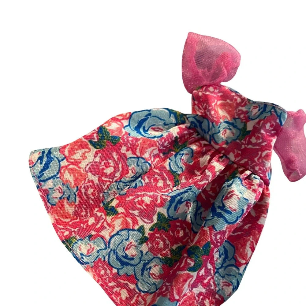 Mixed Barbie Doll Clothes Lot Floral Dress Denim Gown Stitch Top Shorts Veil